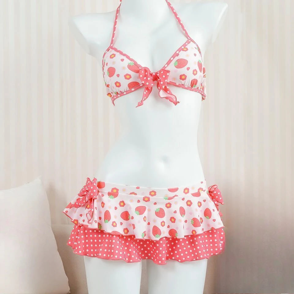2026 Y2K Lace Up Vintage Bikini Set For Women Beachwear