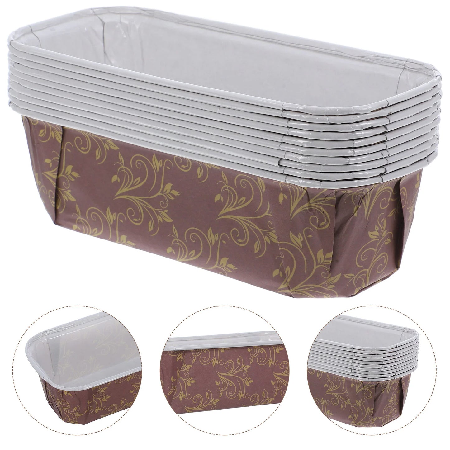10 Pcs Cake Cup Baking Pans Loaf Parchment Liners Panettone Paper Mold Toaster Oven Bakeable