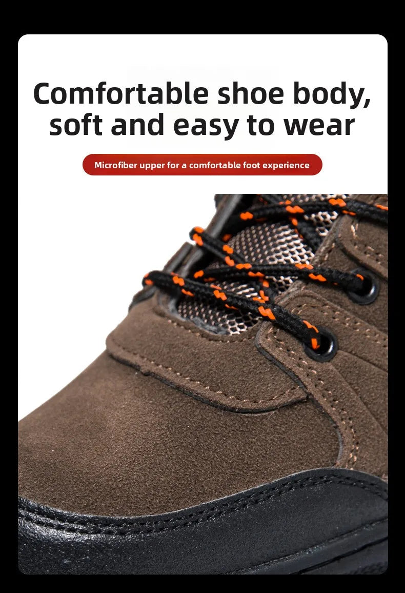 Outdoor Climbing Shoes Men's Trendy Flat Work Shoes Casual Sports Style New Model Comfortable Warmth Synthetic Leather Upgraded