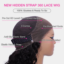 18-36inch 250 Density Curly Water Wave Wig Human Hair Invisi Strap Drawstring 360 Full HD Lace Front Wigs Human Hair Pre Plucked