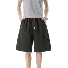 American Street Style Military Green Multi-Pocket Workwear Shorts Men Summer Deconstructed Rivet Design Loose Five-Quarter Pants