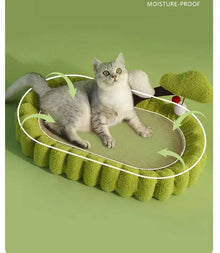 Cat scratch board, cat nest integrated, linen, non shedding, durable, large oval basin, cat claw board, non rotting, round cat