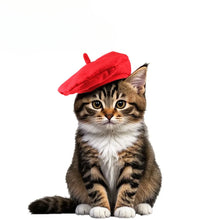 Cute Adorable Cat Beret Hat Red Black Pet Costume Accessories Cat Dog Caps Fashionable Pet Headwear for Photos & Parties