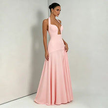 2026 NEW Summer Women Halter Front Cut Out V Neck Bodycon Maxi Dress Sleeveless Sexy Elegant Club Evening Party Long Dress