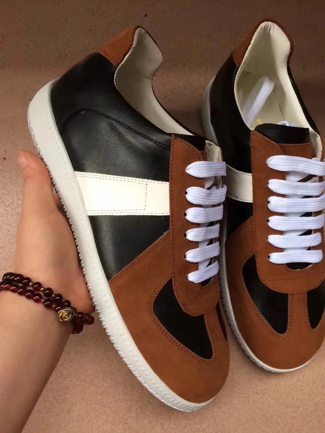 Summer Trendy Retro Men's Casual Sneakers Versatile Comfortable Patchwork Training Shoes Round Toe Lace-Up Flats Sports Shoes