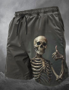 Men's Skull Long Swim Trunks Surf Trunks Shorts Fashion Street Trend Casual Daily Vacation with Elastic Waist Designer Clothing