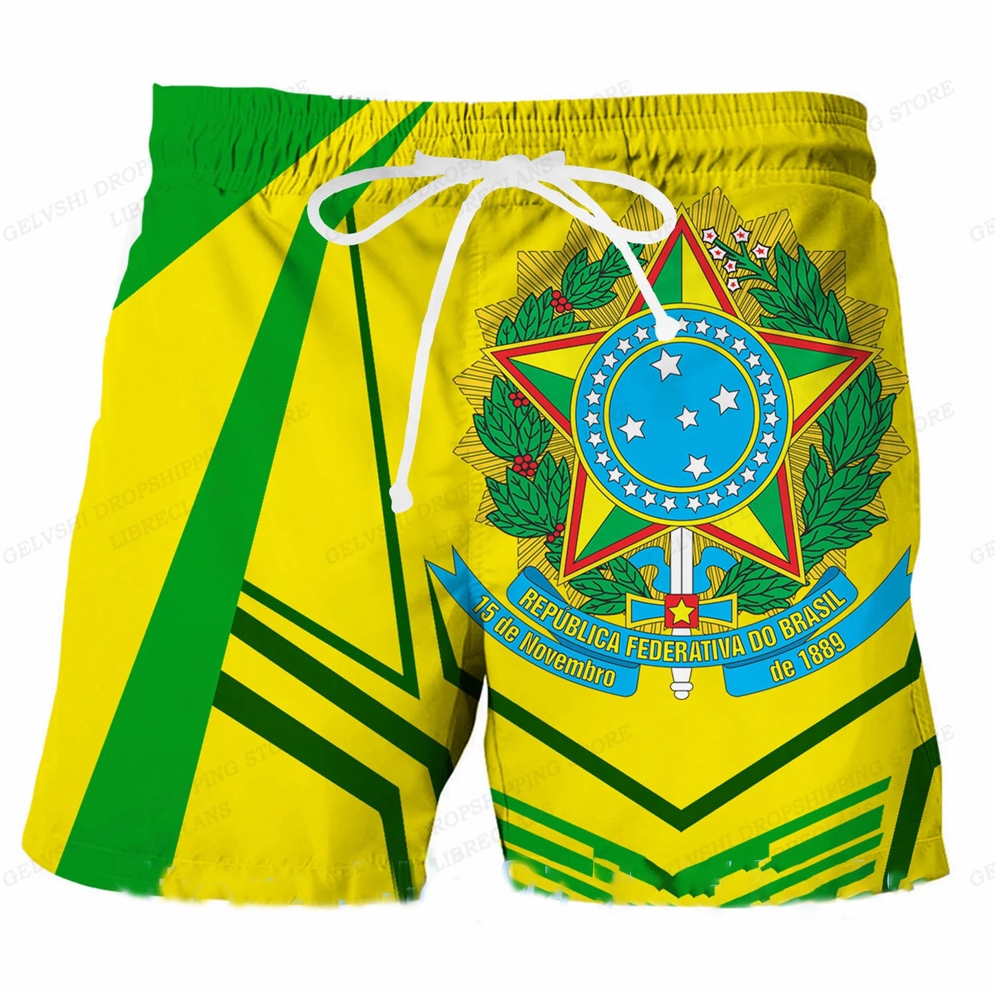 Brazil Flag Board Shorts Men Fashion Swimwear Shorts Trunk Sportwear Pants Men's Brief Swimsuit Kids Beach Short Brasil Flag