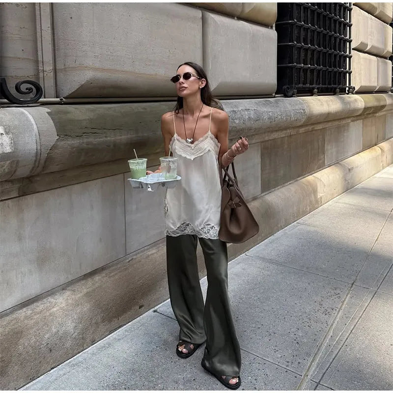 Women Solid Cloak Long Dresses Fashion Stand Neck Lace Sleeveless Ruffle Irregular Hem Dress 2025 New Summer Street Lady Gown