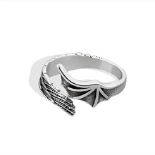 Retro Half Angel Half Demon Wings Creative Ring For Men Women Punk Gothic Open Ring Handmade Jewelry Unisex Accessories Lovers