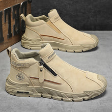 Baskets montantes à fermeture éclair pour hommes, chaussures décontractées antidérapantes