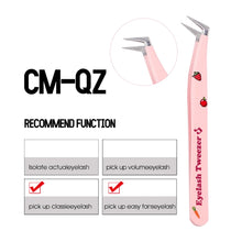 GEMERRY Eyelash Pink Strawberry Stainless Steel Superhard Tweezers For Lash Extension High Precision Anti-Static Makeup Tweezer