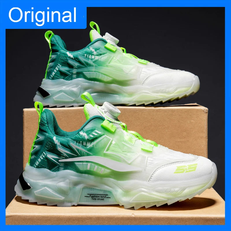 New Unisex Sports Shoes Rotating Buckle Breathable Mesh Lightweight Sports Shoes Summer Street Jogging Comfortable Casual Shoes