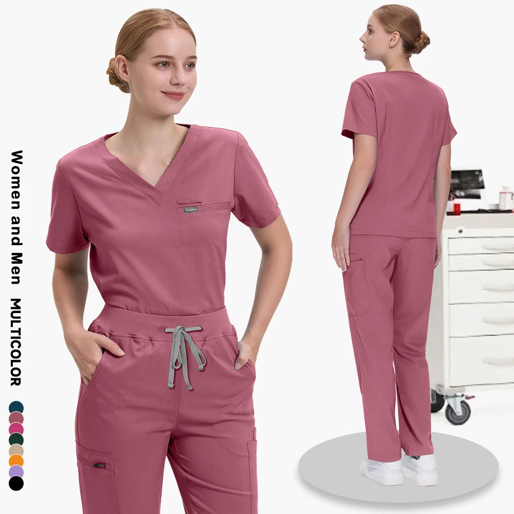 Male Female High-quality Workwear Doctor Nurse Clinical Scrubs Set Hospital Surgical Uniforms Pet Grooming Services Center Suit