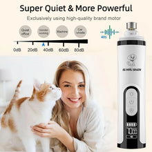 Pet Nail Grinder with LED Light - USB Rechargeable Clipper for Cats and Dogs, Professional Paws Grooming Trimmer Supplies