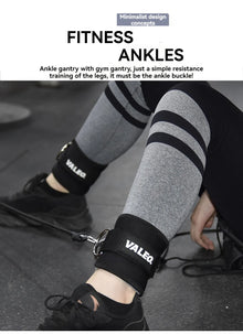LOOGDEEL Ankle Resistance Strap With Cuffs Hip Lifting Band Exercise Yoga Ankle Strap Set Women Men Leg Support D-Ring Support