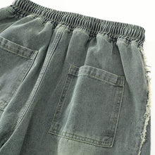 Retro Distressed Wide Leg Curved Jeans Men Y2K Hip Hop Baggy Denim Pants Streetwear Casual Trousers