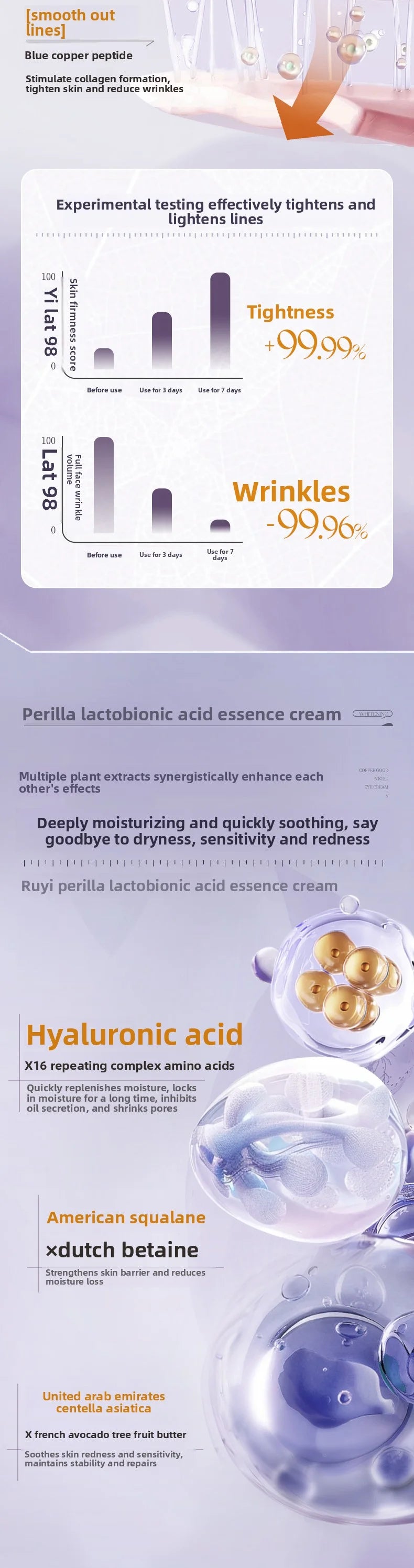 RUYI Perilla Facial Cream Hydrating Skincare Sooth Sensitivity Repair Barrier Brighten Moisturizing Essense Face Cream 50g