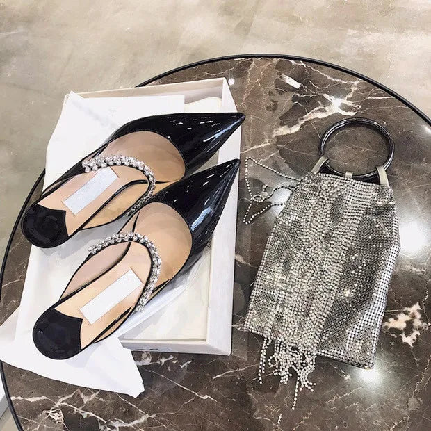 2026 Fashion Women Slippers Pointed Toe High Heels Sandals Sexy Stripper Party Slides Mule Ladies Shoes Slingbacks Slides