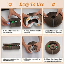 Ultimate indoor interactive mental and physical exercise cat toy, foldable cardboard scratching post