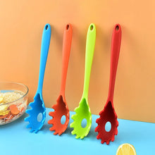 Passoire à pâtes en silicone avec long manche, cuillère à spaghetti, écumoire à nouilles, louche perforée en nylon, ustensile de cuisine