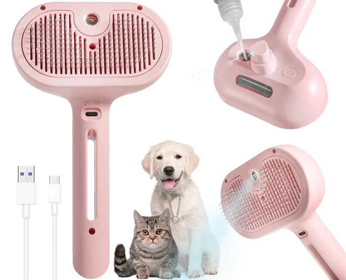 Peigne à cheveux pulvérisateur Peigne lisseur électrique professionnel pour chat Peigne de massage à vapeur pour animaux de compagnie pour le soin des cheveux