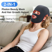 4Colors LED Hat&Face Mask Red Light Therapy LLLT 660nm+850nm Skin Rejuvenation&Whiten Anti Aging Prevent Hair Loss& Nourish Hair