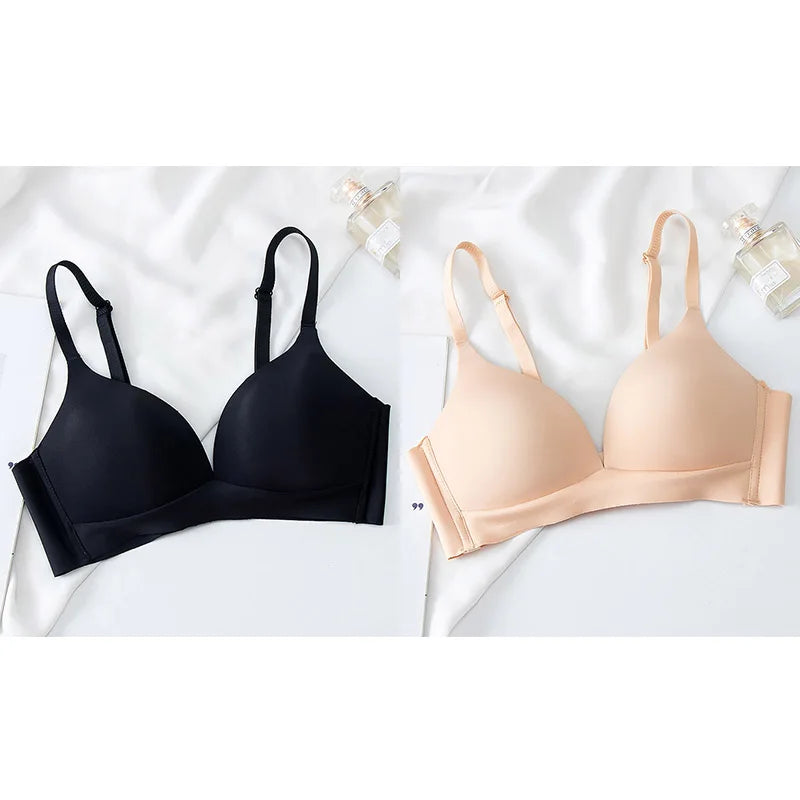 FallSweet 2PCS/set Seamless Push Up Bra for Women Wireless Bralette 3/4 Cup Soft Comfortable Underwear Sexy Female Lingerie
