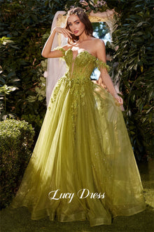 Mesh Applique Grace Line A Evening Dress Wedding Party Prom Dresses Elegant Woman Sharon Happy Graduation Womens Gown Customized
