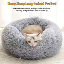 Soft Pet Cat Bed Pad Plush Warm Faux Fur dog Calm Bed Donut Round Bed Comfortable Sleeping Washable for Small Medium Dog and Cat
