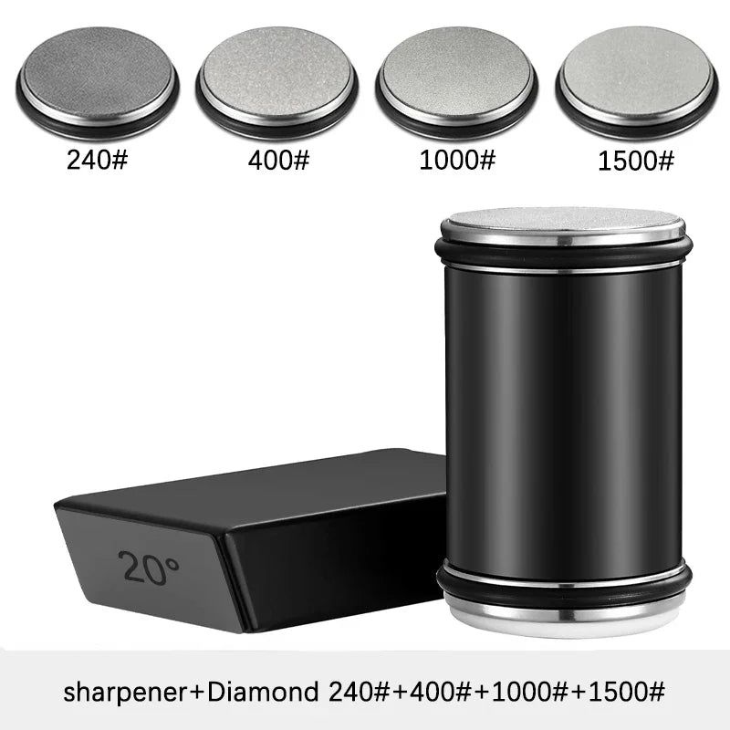 Rolling Knife Sharpener For Straight Edge Knife Sharpener Kit With 15/20° Degree Magnetic Angle For Kitchen Knives Whetstone Set