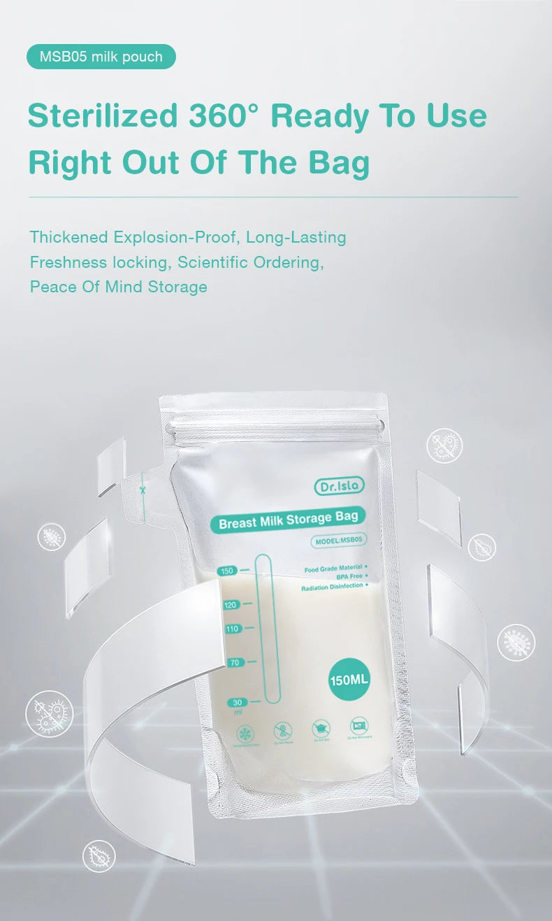 MAMIJOY 10/30Pcs 150/250ML Breast Milk Storage Bag Disposable Capacity Frozen Milk Storage Bag BPA Free MSB05
