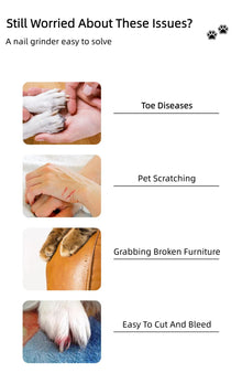 Pet Nail Grinder with LED Light - USB Rechargeable Clipper for Cats and Dogs, Professional Paws Grooming Trimmer Supplies