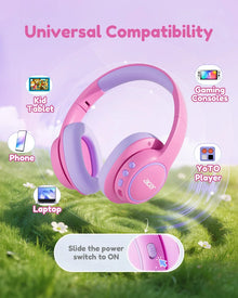 NEW Acer OHR702 Kids Bluetooth 6.0 Headphones Over Ear Headsets with Mic 85dBA Safe Volume USB C Fast Charging Toddler Headphone