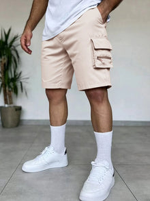 Summer Men's Cargo Shorts Loose Casual Elastic Waist Outdoor Jogging Tactical Shorts Multi-pockets Male Work Hiking Short Pants