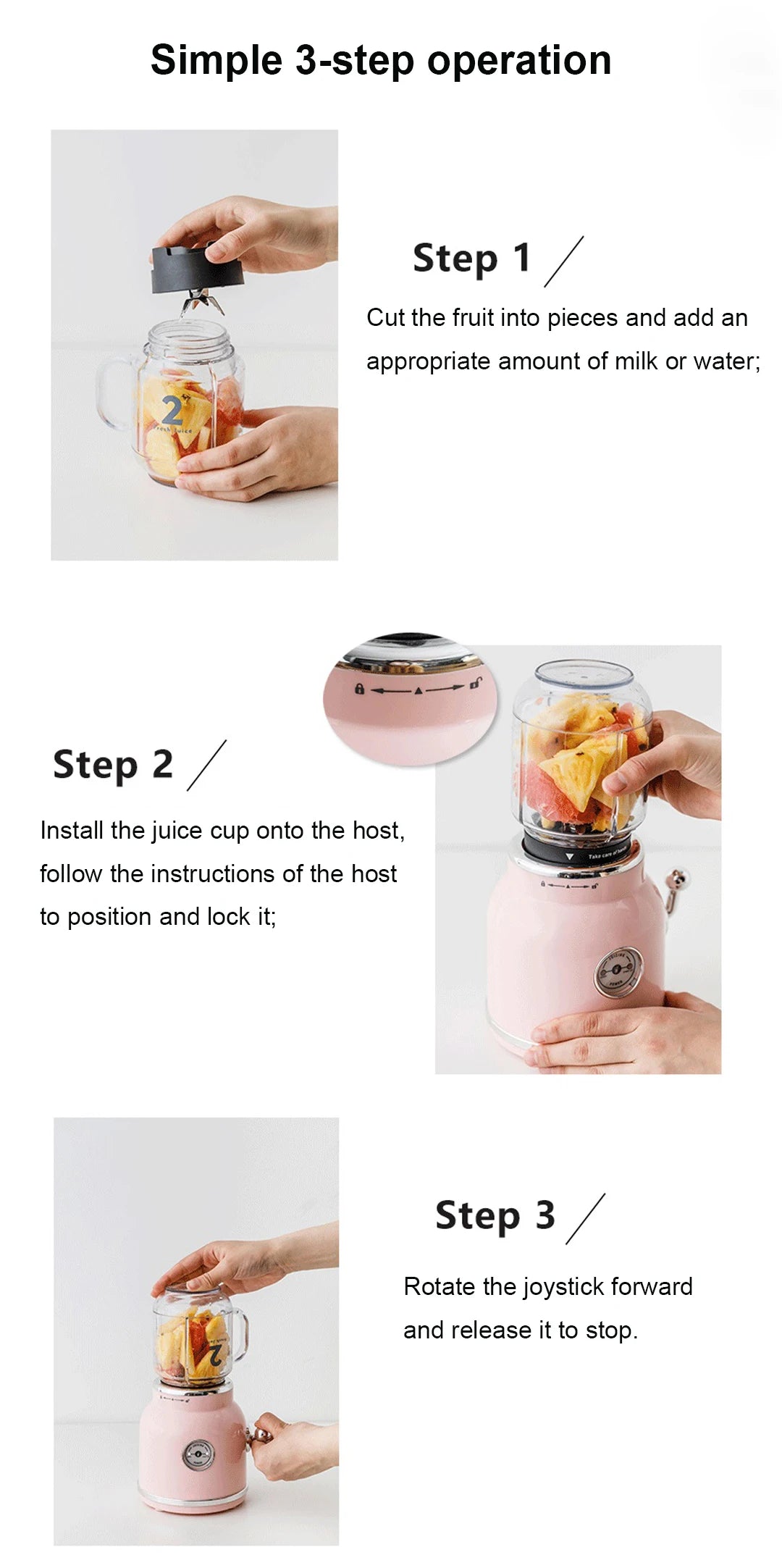 Electric Juicer Mini Portable Baby Food Mixer Grinder Automatic Fruit Juice Extractor Squeezer Smoothie Milkshake Blender Cup EU
