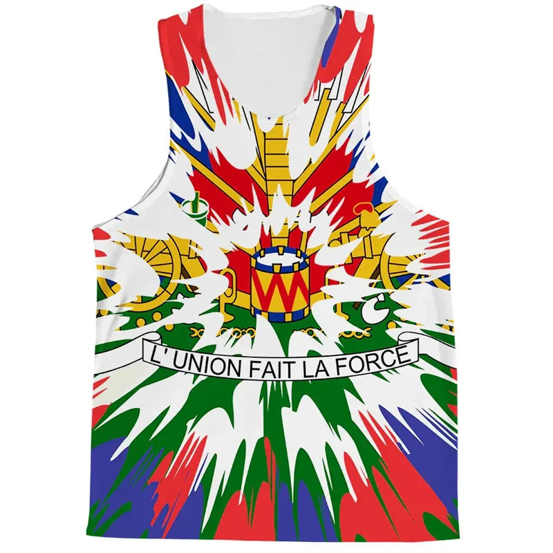 New Design 2025 Haiti Tank Top Men Kids Trendy 3D Printed Short Sleeves Tops Summer Streetwear T-shirt Cool Loose Tee Shirts