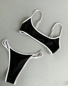 Wavecho Womens Two Piece Bikini Set Chain Detail Beachwear