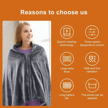 Coral Velvet Heating Blanket 8 Heated Areas 3 Heated Level USB Heating Shawl Wearable Design Fast Heating Electric Blanket
