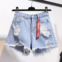 Summer Women Denim Shorts High Waist Tassel Streetwear