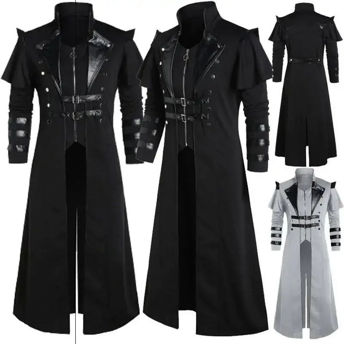 Medieval Court Banquet Long Zipper Split Stage Performance Props Clothes Men's Coat Style Fashionable And Elegant Design