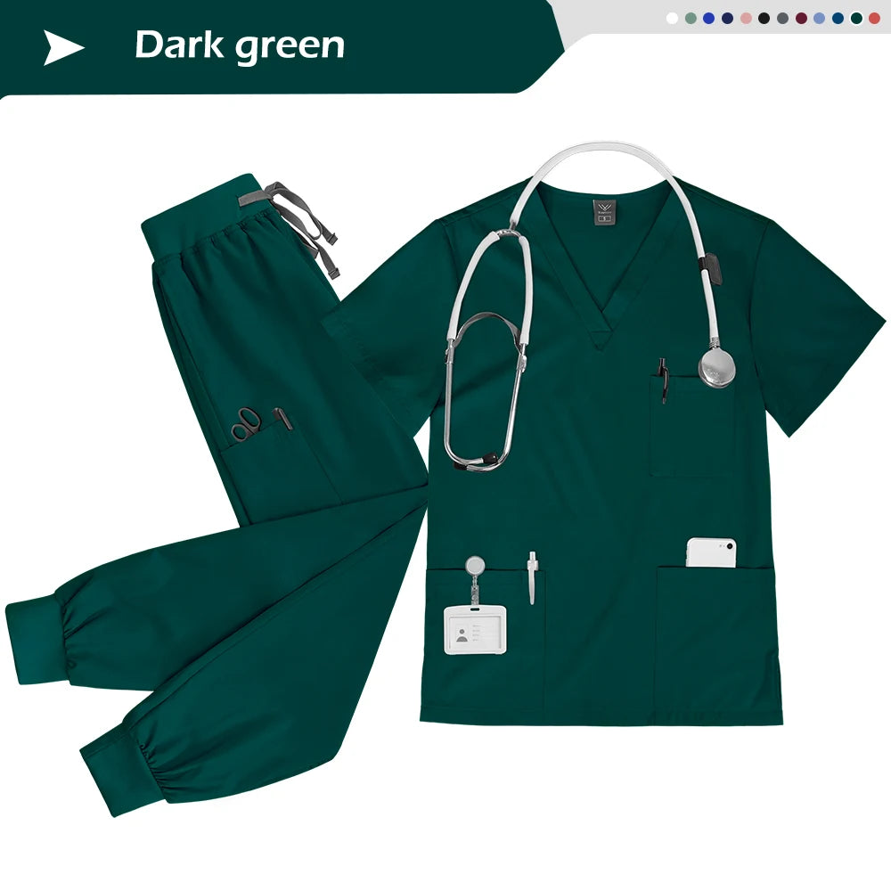 Wholesale Nurse Uniform Set Doctor Nurses Dental Hospital Uniforms Joggers Pants Sets Beauty Spa Nursing Articles Scrub Workwear