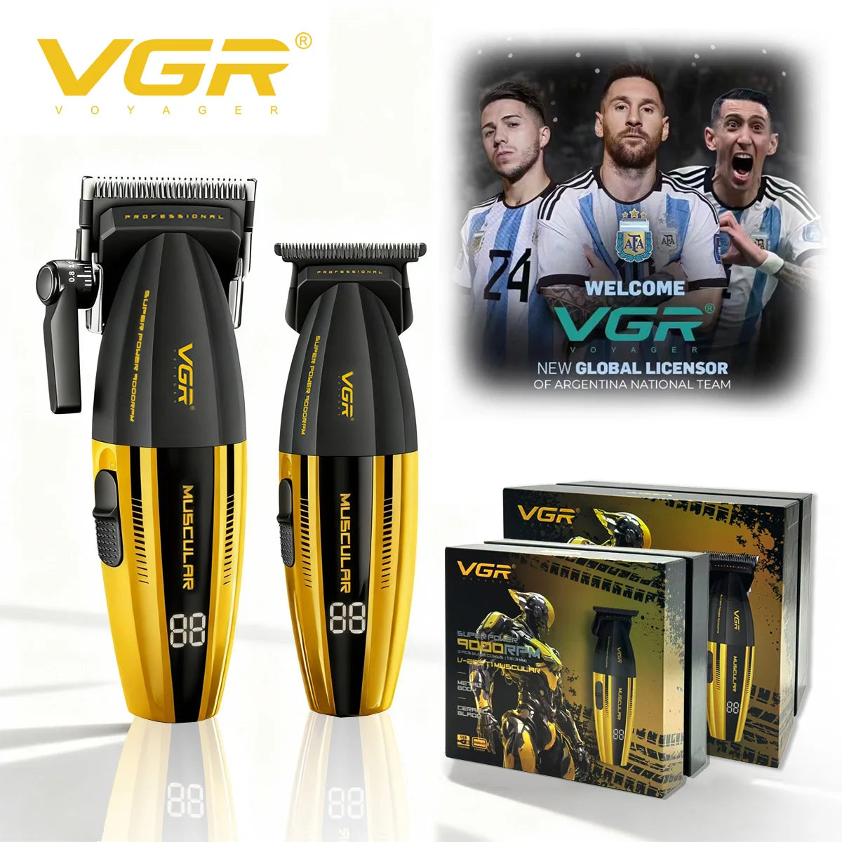 VGR Hair Clippers 9000 RPM Professional Trimmer for Men