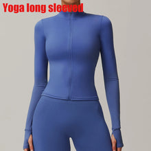 Womens Yoga Long Sleeve Zip Sports Jacket Slim Fit