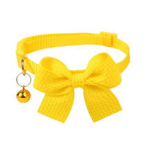 New Waffle Bow Pet Collar Simple Cute Cat Collar Adjustable Yorkshire Chihuahua Small Dog Collar All-match Pet Accessories