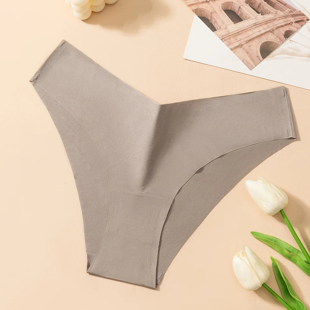 Sexy V-type Waist Women's Seamless Panties Low-Waist Tight-fitting Woman Panties Solid Simply Clothing Ladies Underpants M-XXL