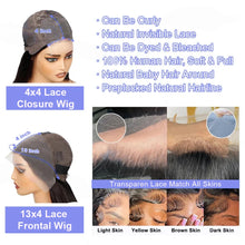 100%Human Hair Black Straight Bob Wig PrePlucked 13x4 Lace Front 4x4 Closure Lace Frontal 12 14 Inch Bone Straight Short Bob Wig