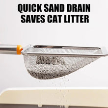 New Pet Cat Waste Shovel Long Handle Stainless Steel Filter Metal Cat Pet Litter Sand Cleaning Scoop Tool Garbage Shovel R8O1