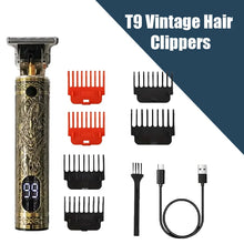 T9 Electric Hair Trimmer USB Shaver 0mm Bald Fade Portable