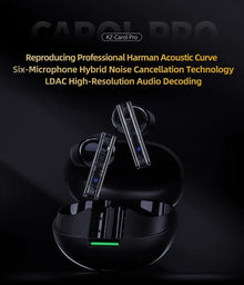 KZ Carol  Pro ANC True Wireless TWS Bluetooth 5.4 Earphone 6 Mics Active Noise Canceling in-Ear waterproof Stereo Earbuds