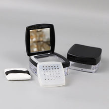 Boîte à poudre vide portable mini 5g avec tamis, pot à poudre libre carré avec houppette, récipient cosmétique de voyage avec tamis